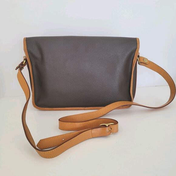 HUNTING WORLD Shoulder Bag Dark Brown Authentic Made in Italy Two Tone Leather - Picture 2 of 12